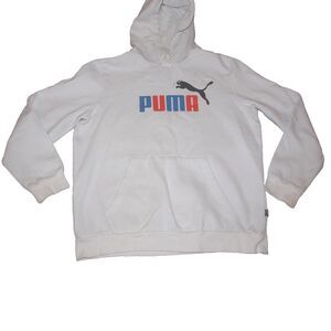 Puma Hoodie Adult M White Pullover  Sweatshirt Logo Graphic